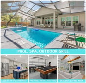 Luxury Home: Screened Pool, Spa, Game Room, Bikes